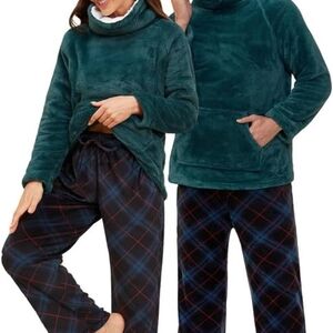 Cozy Green and Blue Adult Unisex Pajama Set